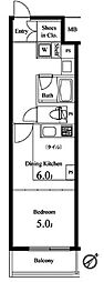 プライマル小石川 1DKの間取図画像
