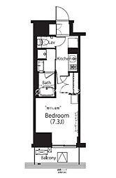 フレンシア文京関口 ワンルームの間取図画像