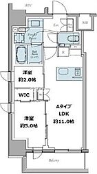 クレストコート東中野 2LDKの間取図画像