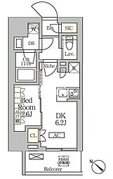 ARKMARK大塚 1DKの間取図画像