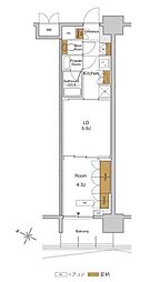 RJRPRECIA東十条ガーデン 1LDKの間取図画像