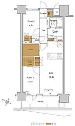 RJRPRECIA東十条ガーデン 2SLDKの間取図画像