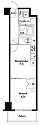 プライマル小石川 1DKの間取図画像