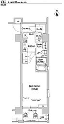プラウドフラット神楽坂3 1Kの間取図画像