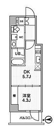 ALTERNA中野 1DKの間取図画像