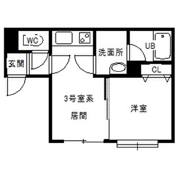 北海道札幌市中央区北六条西22丁目(賃貸アパート1DK・3階・25.29㎡)の写真 その2