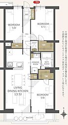 エス・バイ・エルマンション土浦 3LDKの間取図画像
