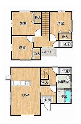 間取り 常総市豊田　全室クロス張替え済