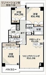 パークハウス新松戸311 3LDKの間取図画像