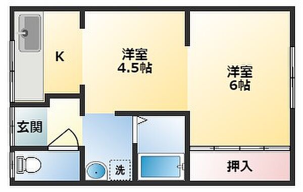 高鷲10丁目平屋テラスハウス ｜大阪府羽曳野市高鷲10丁目(賃貸テラスハウス2K・1階・38.18㎡)の写真 その2