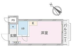 スカイコート赤羽3 ワンルームの間取図画像