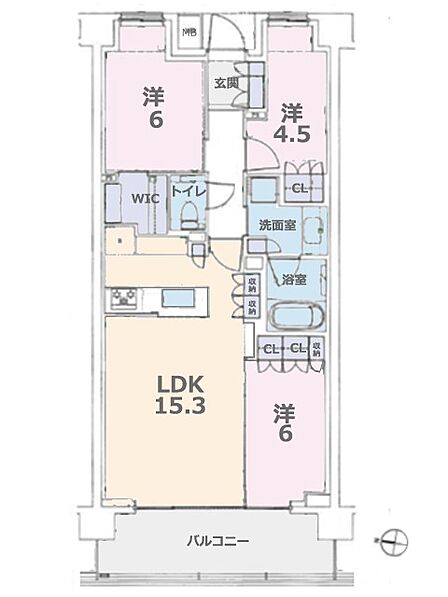 1LDK 間取り