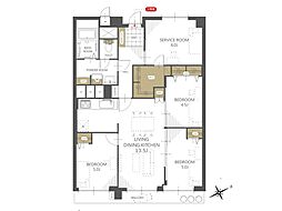 ひばりが丘プラザ 3SLDKの間取図画像