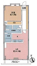 グランドメゾン藤沢 1LDKの間取図画像