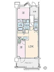 パークシティー高田馬場 2LDKの間取図画像