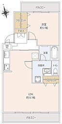 キャニオンマンション第2加賀町 1LDKの間取図画像