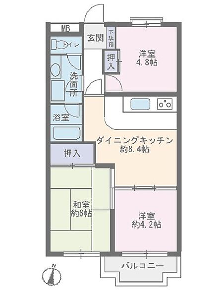 3DK 間取り