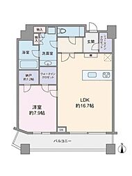 コンシェリア西新宿タワーズウエスト 1LDKの間取図画像