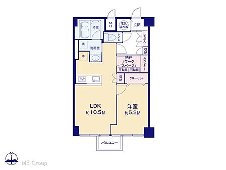 1LDK 間取り