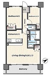 ガーデンイーストアイランド 2LDKの間取図画像
