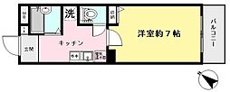 KB幸ケ谷 1Kの間取図画像