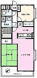 ノースヒルサイドテラス 2LDKの間取図画像