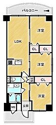 新深江サンハイツ 3LDKの間取図画像