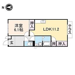 クレストコート 1LDKの間取図画像