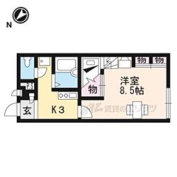 レオパレス豊郷ハーベスト 1Kの間取図画像
