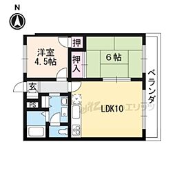 JR東海道・山陽本線 石山駅 バス15分 南郷2丁目下車 徒歩3分の賃貸アパート 2階2LDKの間取り