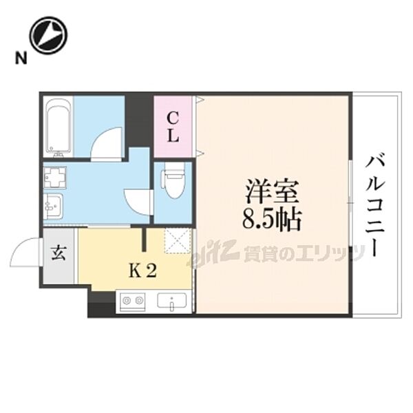 滋賀県野洲市久野部(賃貸マンション1K・3階・26.90㎡)の写真 その2