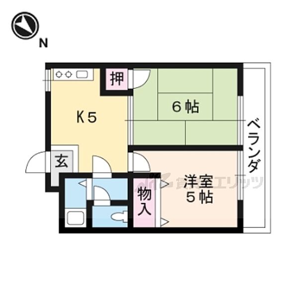 ジャンポール1 201｜滋賀県草津市川原３丁目(賃貸マンション2DK・2階・35.00㎡)の写真 その2