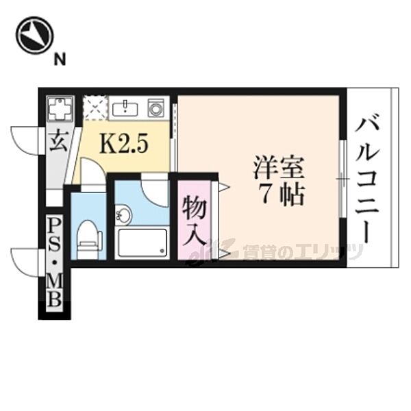 サンタウン竹鼻　Ｂ 232｜滋賀県彦根市竹ケ鼻町(賃貸マンション1K・2階・25.81㎡)の写真 その2