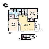 滋賀県東近江市中小路町（賃貸アパート2LDK・2階・58.12㎡） その2