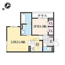 滋賀県栗東市北中小路（賃貸アパート1LDK・1階・41.44㎡） その2