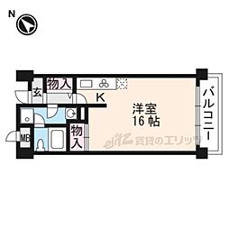 JR湖西線 堅田駅 4.4kmの賃貸マンション 10階ワンルームの間取り