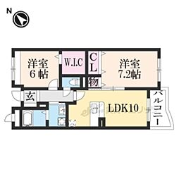 サニーヒル 3階2LDKの間取り