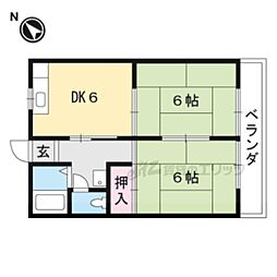 コーポ佐野 2DKの間取図画像