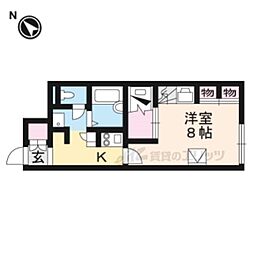 レオパレス翔 1Kの間取図画像