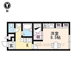 レオパレスヴィラ南田附1 1Kの間取図画像