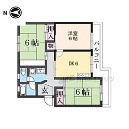 エイトハイツ坂本 2階3DKの間取り