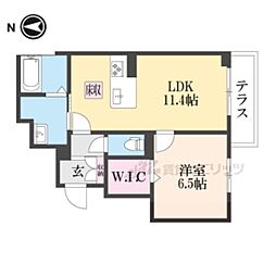 マリソルエム 1階1LDKの間取り