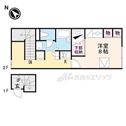 レオパレスM.S.M3 1Kの間取図画像