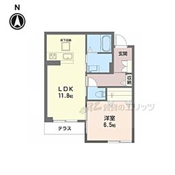 シャーメゾン ピュアワン 1LDKの間取図画像