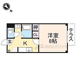 レジデンスメリディオ 1Kの間取図画像