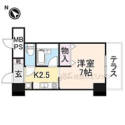 サンタウン竹鼻A棟 1Kの間取図画像