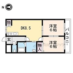 ドリーミィー 2DKの間取図画像