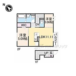 モンブルグ 2LDKの間取図画像