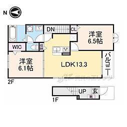 フロントパークひこねII 2LDKの間取図画像