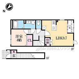 水口町新城新築アパート 1LDKの間取図画像